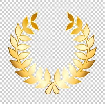 Vector Golden Laurels on transparent background, stock vector illustration Stock Illustration