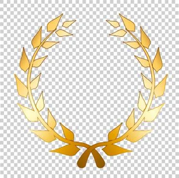 Vector Golden Laurels on transparent background, stock vector illustration Stock Illustration