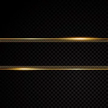 Vector golden line banner. Isolated on black transparent background. Vector Stock Illustration