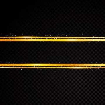 Vector golden line banner. Isolated on black transparent background. Vector Stock Illustration