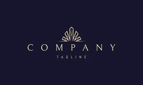 A vector golden logo with an abstract image of a seashell in the form of a Stock Illustration