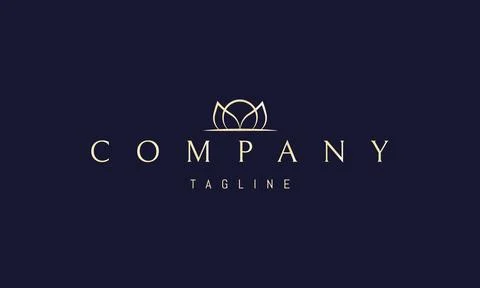 Vector golden logo with an abstract image of a drop of dew against the Stock Illustration