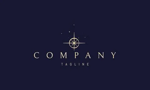 Vector golden logo with an abstract image of a bright star against the Stock Illustration