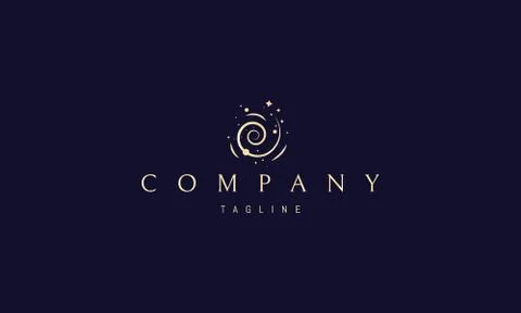Vector golden logo on which an abstract image of a space funnel. Stock Illustration