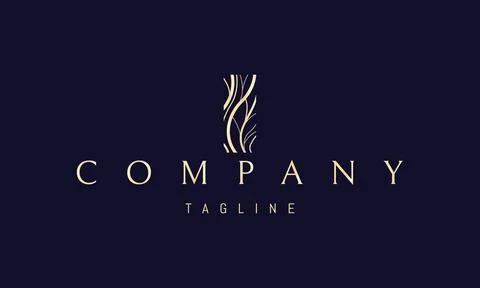 Vector golden logo on which an abstract image of a pattern imitating the bark of Stock Illustration