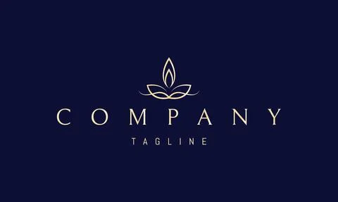 Vector golden logo on which an abstract image of a candle in the form of a Stock Illustration