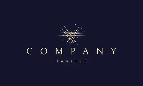 Vector golden logo on which an abstract image of the intersection of cosmic Stock Illustration