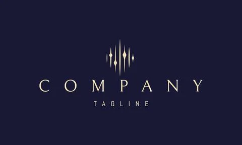 Vector golden logo on which an abstract image of a device for adjustment. Stock Illustration