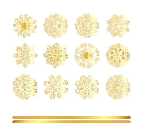 Vector golden mandala set 스톡 일러스트