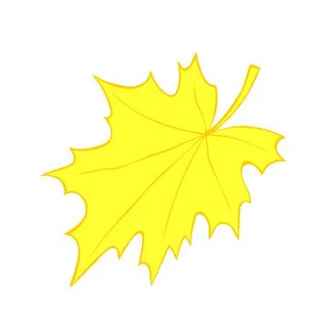 Vector golden maple leaf in flat doodle style, isolated on white background.  Stock Illustration