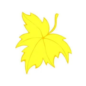 Vector golden maple leaf in flat doodle style, isolated on white background.  Stock Illustration