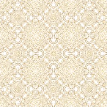 Vector golden ornate seamless pattern with eastern ornament Stock Illustration