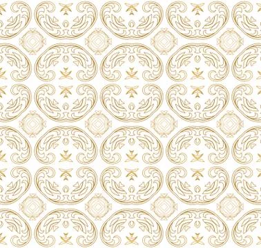 Vector golden ornate seamless pattern with eastern ornament Illustrazione stock