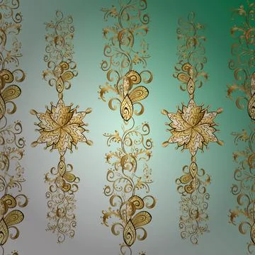 Vector golden pattern. Blue, green and neutral colors with gold elements. Vector Illustrazione stock