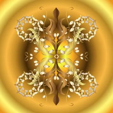 Vector golden pattern. Oriental style arabesques. Vector illustration. Seamless Stock Illustration