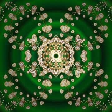 Vector golden pattern. Oriental style arabesques golden pattern on a white and g Illustrazione stock