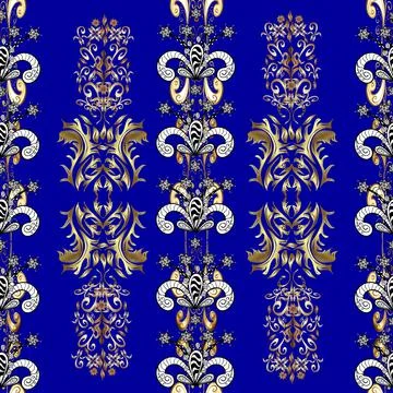 Vector golden pattern. Oriental style arabesques golden pattern on a white, blac Stockillustratie
