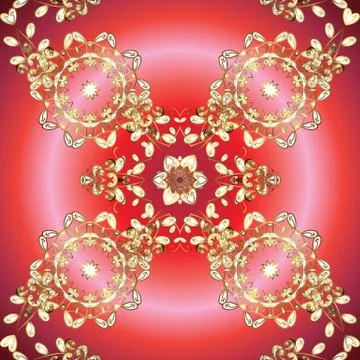 Vector golden pattern. Seamless textured curls. Oriental style arabesques golden Stock Illustration