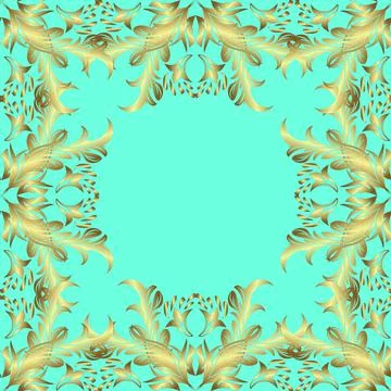 Vector golden pattern. Seamless textured curls. Oriental style arabesques golden イラスト素材