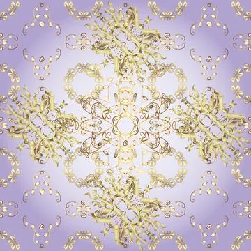 Vector golden pattern. Seamless textured curls. Oriental style arabesques golden Stockillustratie