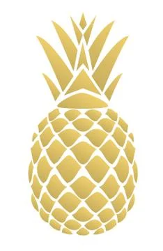 Vector Golden Pineapple Stock Illustration