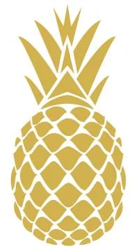 Vector Golden Pineapple Stock Illustration