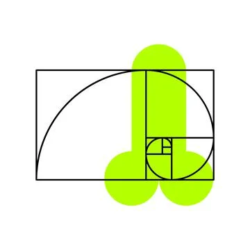 Vector golden ration in graphic style. Digital art Stock Illustration