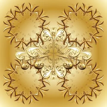 Vector golden seamless pattern. Seamless pattern on yellow and beige colors. Sea Illustrazione stock