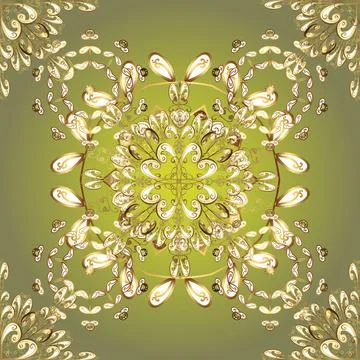 Vector golden seamless pattern. Seamless golden textured curls. Seamless pattern Illustrazione stock