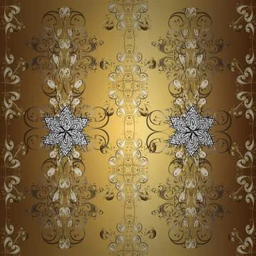 Vector golden seamless pattern. Seamless golden textured curls. Golden elements Stock Illustration