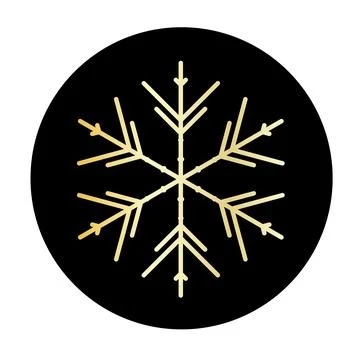 Vector golden snowflake at round background icon. illustration for web Stock Illustration