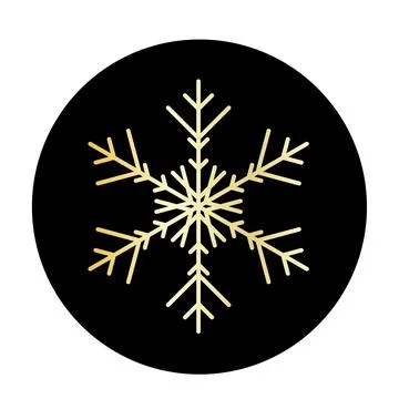 Vector golden snowflake at round background icon. illustration for web Stock Illustration