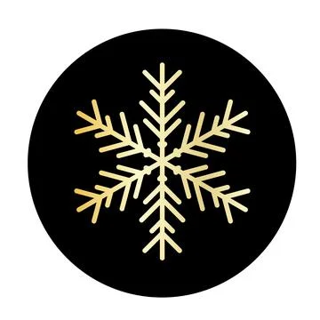 Vector golden snowflake at round background icon. illustration for web Stock Illustration