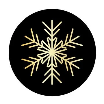 Vector golden snowflake at round background icon. illustration for web Stock Illustration