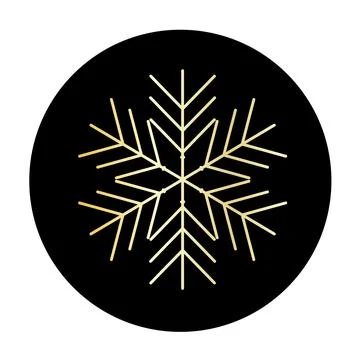 Vector golden snowflake at round background icon. illustration for web Stock Illustration