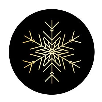 Vector golden snowflake at round background icon. illustration for web Stock Illustration