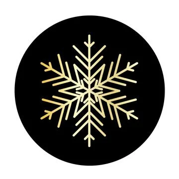 Vector golden snowflake at round background icon. illustration for web Stock Illustration