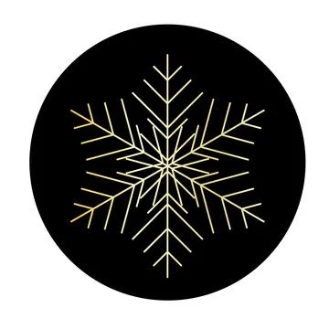 Vector golden snowflake at round background icon. illustration for web Stock Illustration