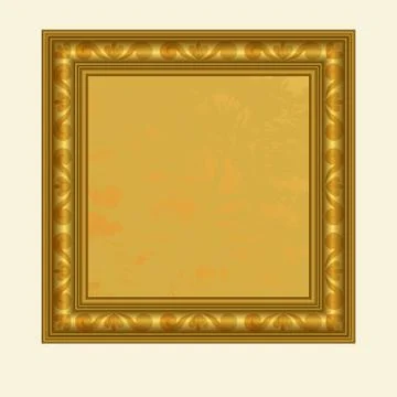 Vector golden square frame Stock Illustration