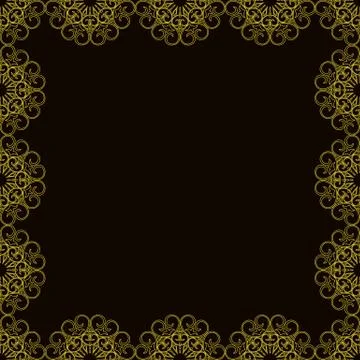 Vector golden template for invitation. Stock Illustration