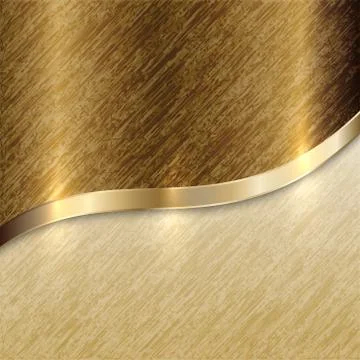 Vector golden texture background with curve line Stock Illustration
