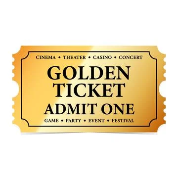 Vector golden tickets isolated on whithe backgound. party black and gold ticket Stock Illustration