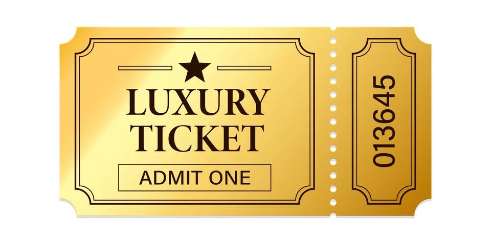 Vector golden tickets isolated on whithe backgound. party black and gold ticket Stock Illustration