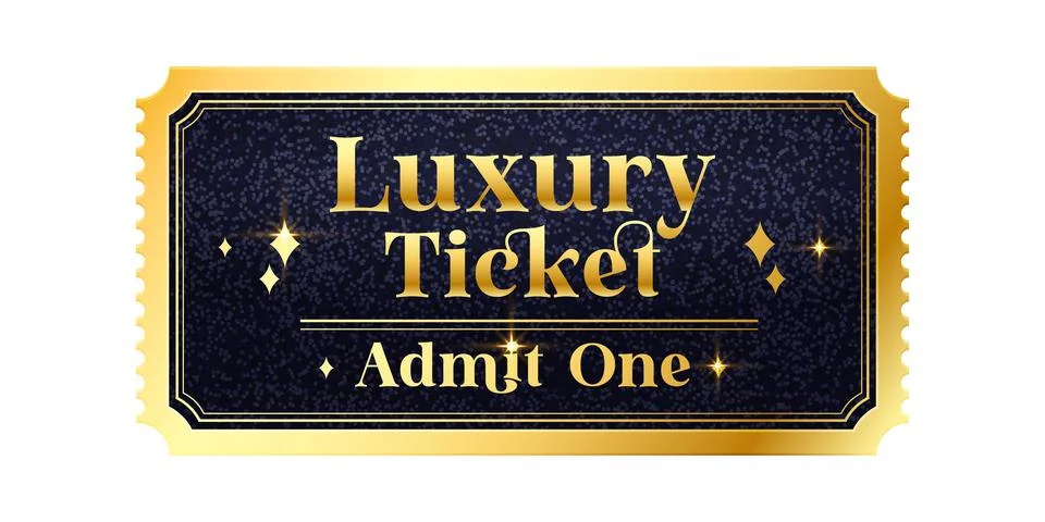 Vector golden tickets isolated on whithe backgound. Stock Illustration