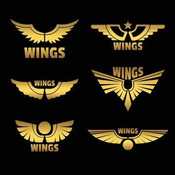 Vector golden wings Illustrazione stock