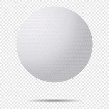 Vector Golf Ball with Shadow With Classic Design Isolated On Transparent Stock Illustration