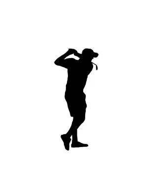 Vector of golf player in flat style isolated on white background Stock Illustration