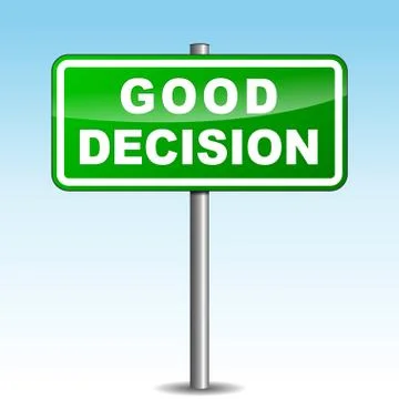 Vector good decision signpost Stock Illustration