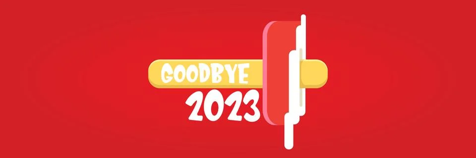 Vector goodbye 2023 hello 2024 year vector concept illustration with melt ice Stock Illustration