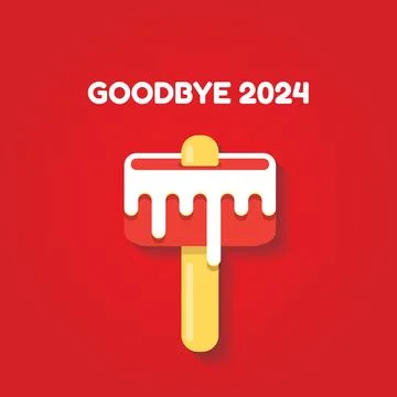 Vector goodbye 2024 hello 2025 year vector concept illustration with melt ice Ilustração Stock